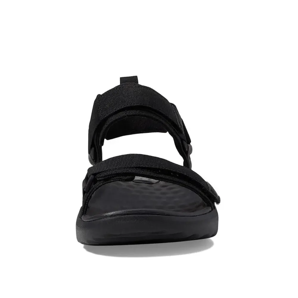 Hey Dude Carson 40712-060 Sandals Men's Black Leather Adjustable Strap DDK1326